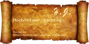 Hochfelder Jusztin névjegykártya